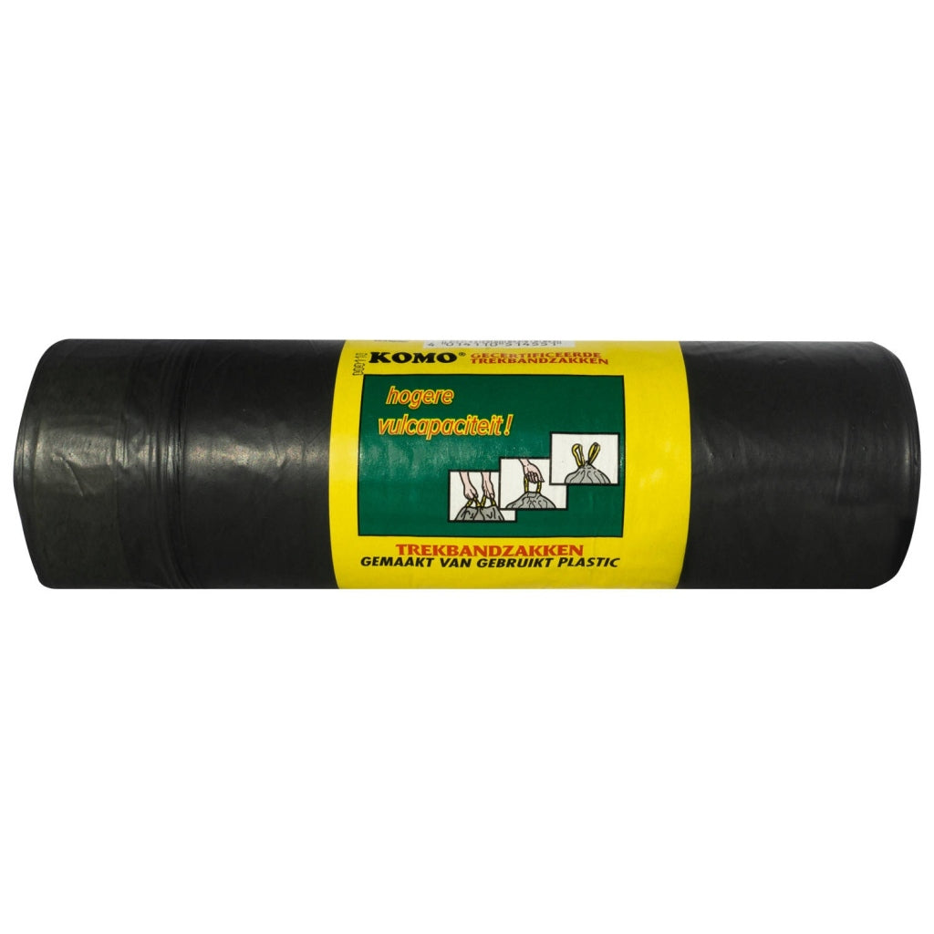 Basic Komo Afvalzakken Met Trekband 60X80 Cm Zwart