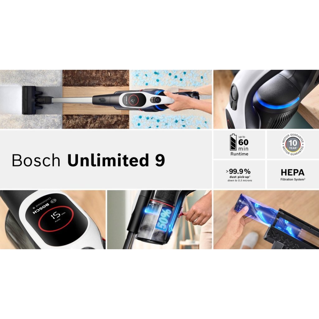 Bosch Bbs931Wba Unlimited 9 Accu Steelstofzuiger Antraciet/Wit