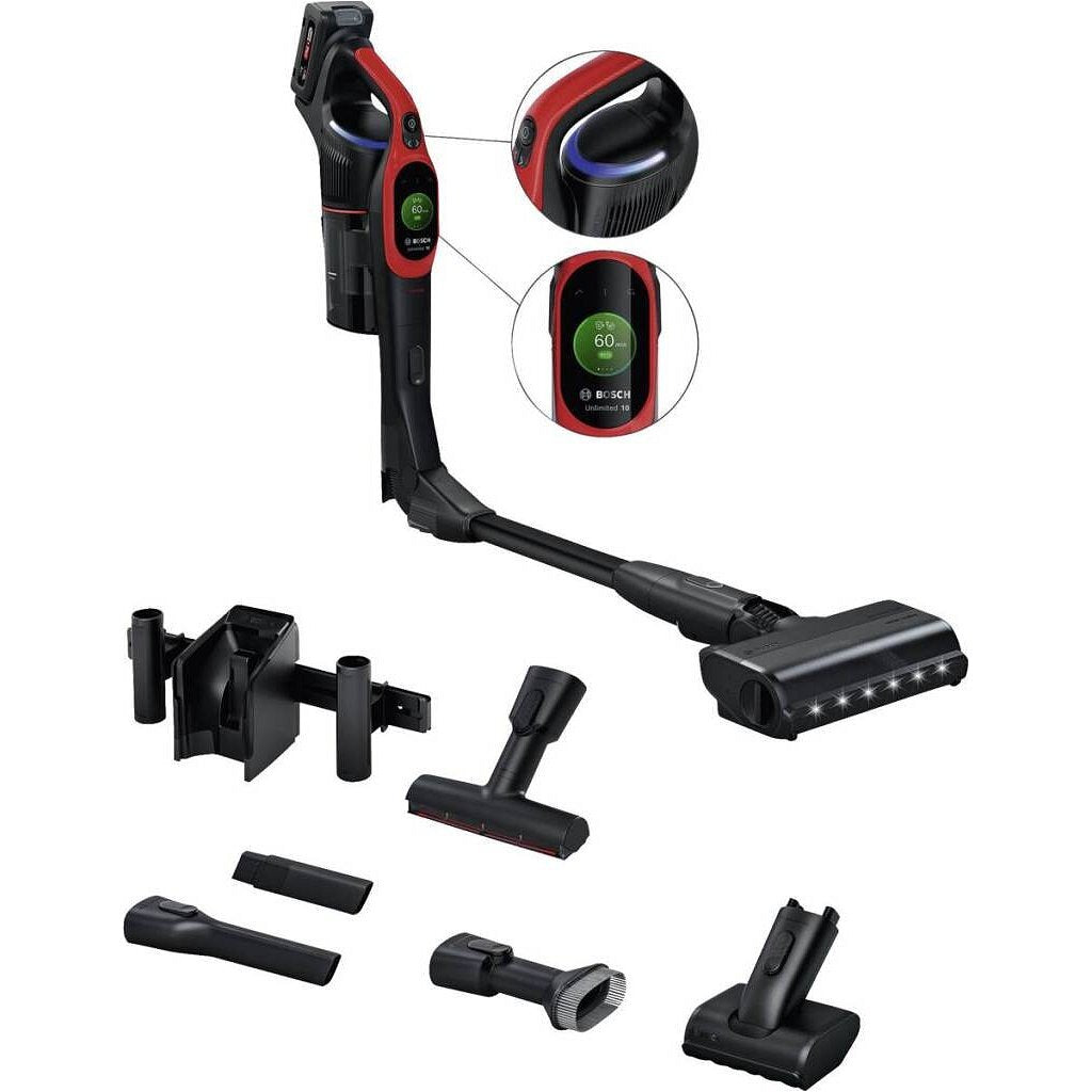 Bosch Bcs1041Pet Accu Steelstofzuiger Zwart/Rood