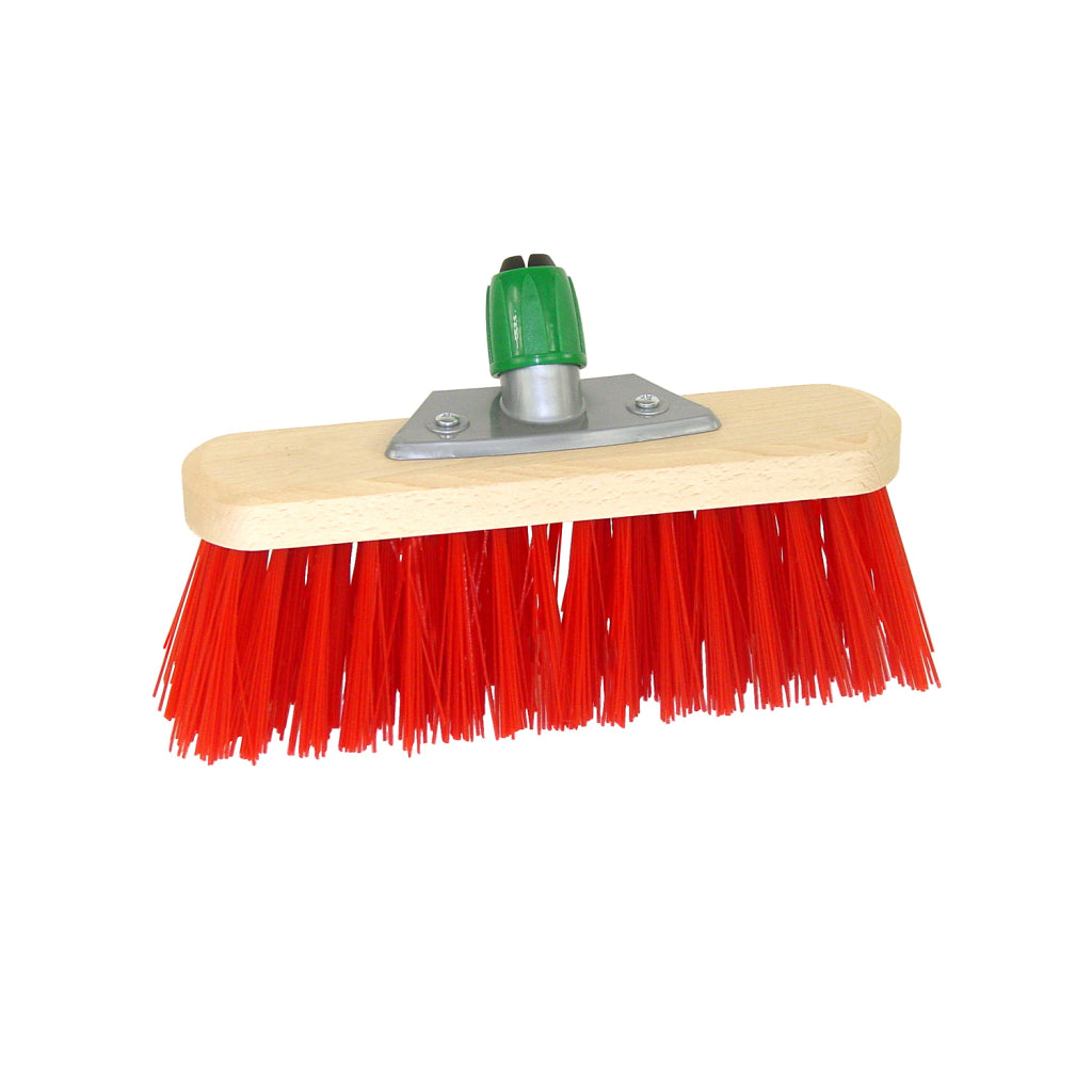 Basic Luva Houten Straatbezem Kunstvezel Met Steelhouder 29 Cm Rood