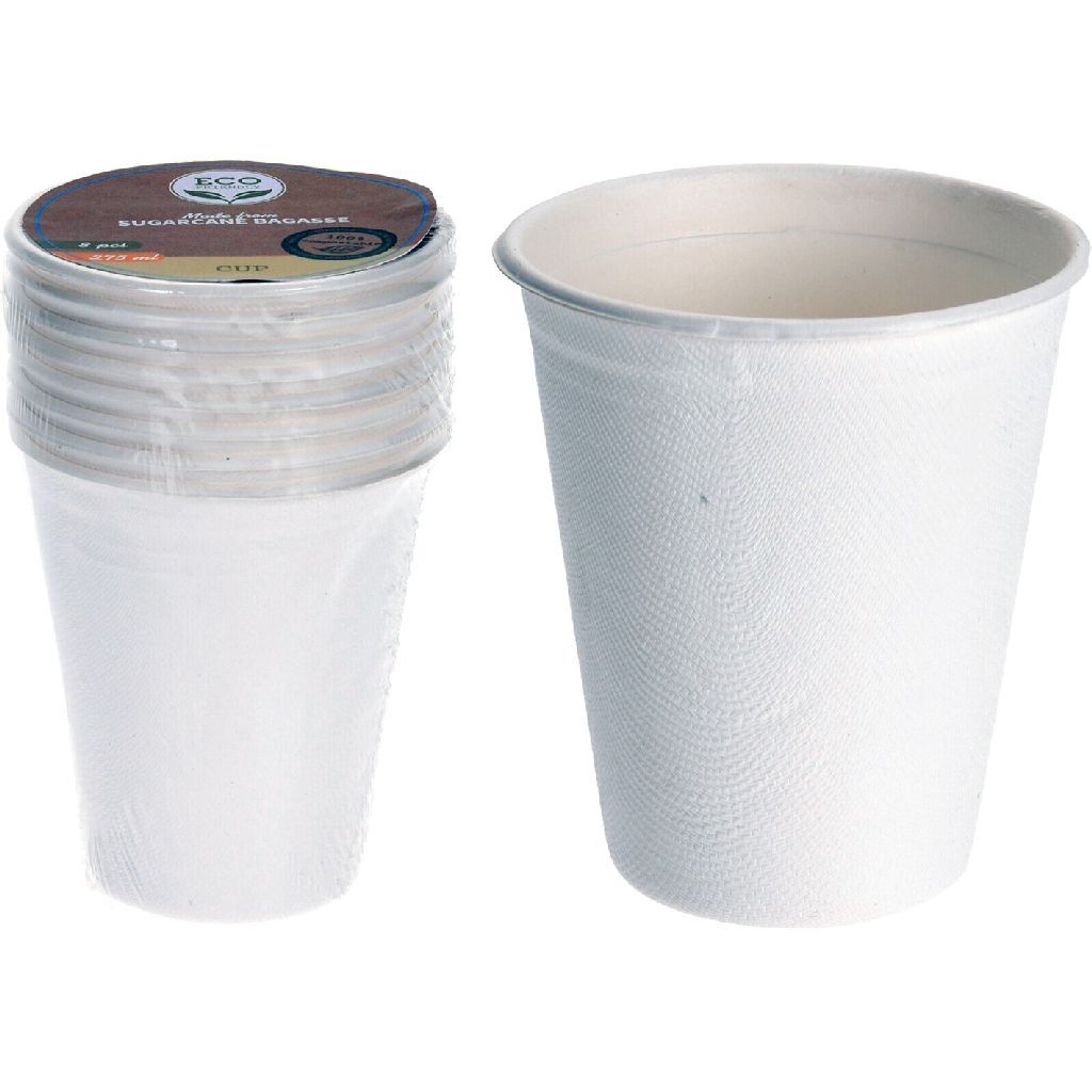 Basic Eco Bekertjes 8 Stuks Wit